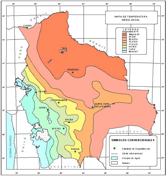 Mapa de temperatura media anual