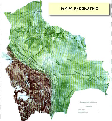 Mapa orográfico de Bolivia